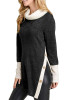 Casual Contrast Color High-Neck Blouses&Shirts Tops