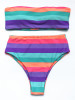 Strapless Stripe Bikini Swimsuit