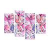 Floral Pattern Canvas Wall Art 4 Pieces Framed Wall Pictures
