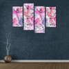 Floral Pattern Canvas Wall Art 4 Pieces Framed Wall Pictures