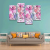 Floral Pattern Canvas Wall Art 4 Pieces Framed Wall Pictures