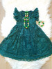 "Elizabeth" Flutter Sleeve GREEN Lace Dress
