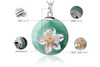 Floral Aventurine Designer Lotus Pendant Silver Jewelry