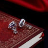 Dazzling 1.98ct Trillion Cut Tanzanite & Diamond Stud Earrings 18K Jewelry