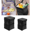 Car Trash Can with Lid and Storage Pockets