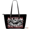 My Gun- Large Leather Tote Bag- Free Shipping