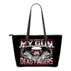 My Gun-Small Leather Tote Bag-Free Shipping