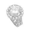 Halo Diamond Engagement, Proposal Ring in 14K White Gold with CZ center Halo Diamond Engagement, Proposal Ring in 14K White Gold with CZ center