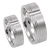 Ladies 14K White Gold Comfort Fit Band with vertical groove line, 14K White Gold Wedding Band
