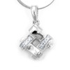 14K White Gold Diamond Pendant
