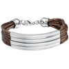 Multi-Layer Shimmering Leather Charm Bracelet