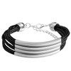 Multi-Layer Shimmering Leather Charm Bracelet