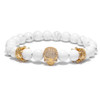 Double Crown Rhinestone Skull Bracelet