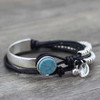 Unique Silver Beads & Leather Bracelet