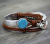 Unique Silver Beads & Leather Bracelet
