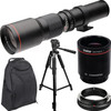 High-Power 500mm/1000mm f/8 Manual Telephoto Lens + Tripod + Backpack for Canon SLR Cameras