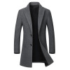 Winter Wool Jacket Men's High-quality Wool Coat casual Slim collar wool coat Men's long cotton collar trench coat