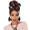 Print turban traditional African headscarf women headtie print headwrap with earring