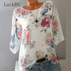 Summer Floral Print Women Blouse 5XL Plus Size Chiffon Blouses Half Sleeve Beach Shirt Office Work Shirts Blusas Feminina Tops