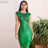 Adyce 2019 New Autumn Green Lace Bandage Dress Women Sexy Hollow Out Bodycon Club Celebrity Evening Runway Party Dress Vestidos