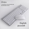 2.4G Wireless Thin Keyboard and Rechargeable Mouse Combo English/Russian letters Keyboard set Silent key For Computer laptop PC