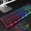 SeenDa LED Backlight Gaming Keyboard Mouse Set English Russian Wired Keyboard and Mouse Set for PC Laptop Gamer Ergonomic Design