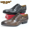 Men Leather Shoes Snake Skin Prints Men Business Dress Classic Style Coffee Black Lace Up Pointed Toe Shoes For Men Oxford Shoes