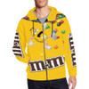 M&M All Over Print Full Zip Hoodie for Men