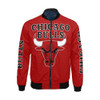 Chicago Bulls Red All Over Print Bomber Jacket for Men