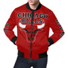 Chicago Bulls Red All Over Print Bomber Jacket for Men