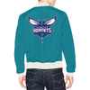 Charlotte Hornets White Stand-up Collar All Over Print Bomber Jacket for Men