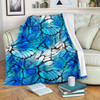 Blue Butterfly Wings Pattern Print Blanket KTSR