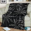 Black White Palm Tree Pattern Print Blanket KTSR