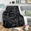 Black White Palm Tree Pattern Print Blanket KTSR