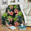 Black Tropical Giraffe Pattern Print Blanket KTSR
