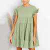 Loose Round Neck Ruffle Sleeve Dress