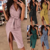 Summer Women Sexy V-Neck Sleeveless Holiday Party Dresses
