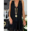 V-Neck Above Knee Hollow Casual Lace Dress