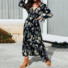 Elegant Printed V Neck Maxi Dress Elegant Printed V Neck Maxi Dress