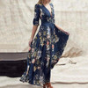 Elegant Printed V Neck Maxi Dress Elegant Printed V Neck Maxi Dress