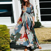 Elegant Printed V Neck Maxi Dress Elegant Printed V Neck Maxi Dress