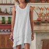 Sleeveless Irregular Hem Loose Dress