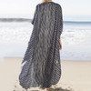 Plus Size Stripe Irregular V Neck Maxi Dress