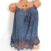 Lace Stitching Lace-Up Sleeveless Dress