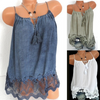 Lace Stitching Lace-Up Sleeveless Dress