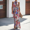 Elegant Halter Neck Printed Maxi Dress Elegant Halter Neck Printed Maxi Dress