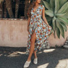 Bohemian Sexy V Collar Printing Sleeveless Vacation Dress