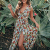 Bohemian Sexy V Collar Printing Sleeveless Vacation Dress