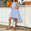 Casual Stripe Sleeveless Irregular Dress