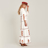 Boho Floral Embroidered V-Neck Long Sleeve Bohemia Dresses